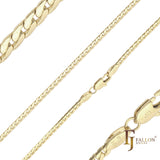 14K ゴールドメッキのフラット カーブ コンパクト リンク チェーン