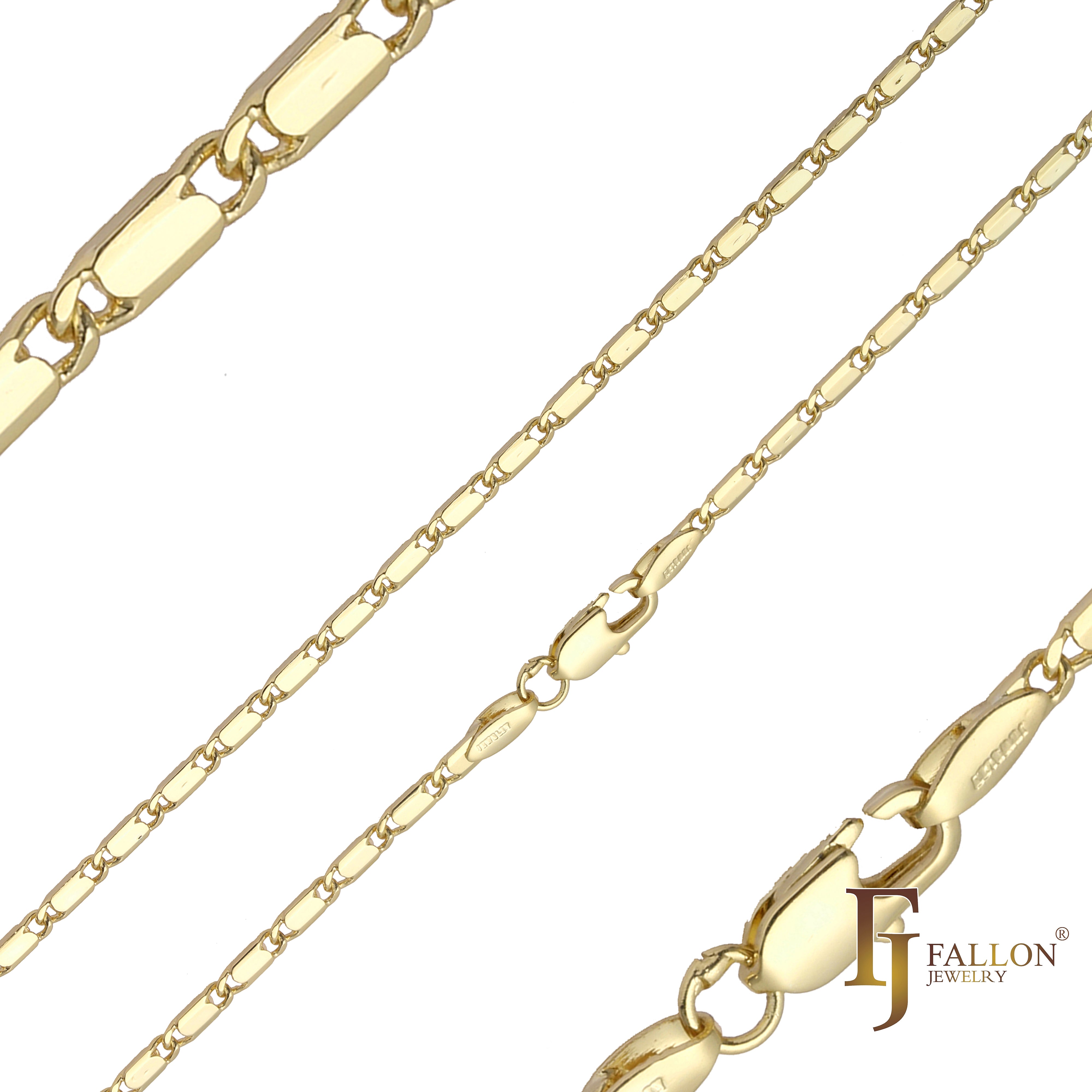 14K ゴールド、ローズゴールドメッキの長いソリッド カタツムリ リンクポリッシュ チェーン