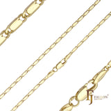 14K ゴールド、ローズゴールドメッキの長いソリッド カタツムリ リンクポリッシュ チェーン