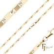 Correntes marteladas com banda de elos Mariner banhadas em ouro 14K, ouro rosa, ouro 18K