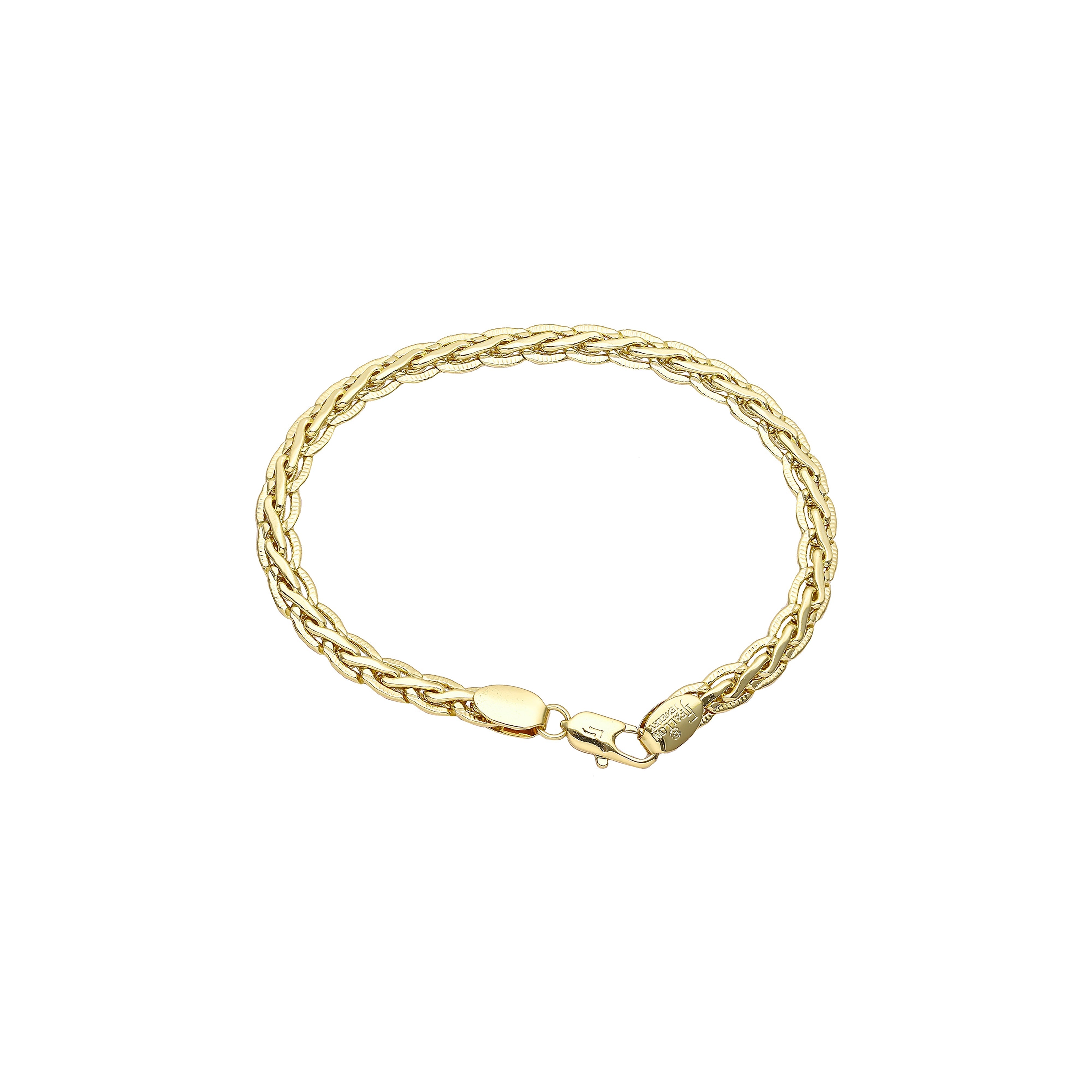 Spiga wheat tire hammered chains plated in 14K Gold, two tone, White Gold