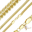 {カスタマイズ} 18K ゴールド、14K ゴールド、ローズゴールドメッキのトリプルリンク キューバ チェーン D1142DC