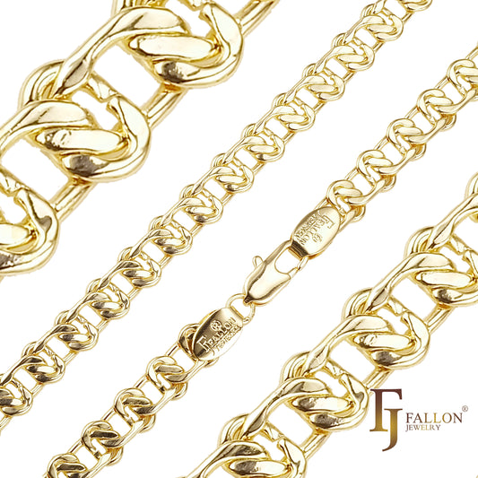 <p>14K Gold Sunburst und Spitzen-Paillettenketten in 2 Farben</p>
