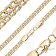 Cadenas de doble eslabón de cable chapadas en Oro 14K.