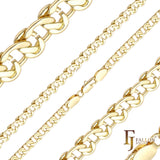 14K ゴールド、ローズゴールド、ホワイトゴールドメッキのケーブル スネイル リンク チェーン