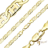 マリナー H リンク チェーン、14K ゴールドメッキ、ツートーン [ラフフェイス]