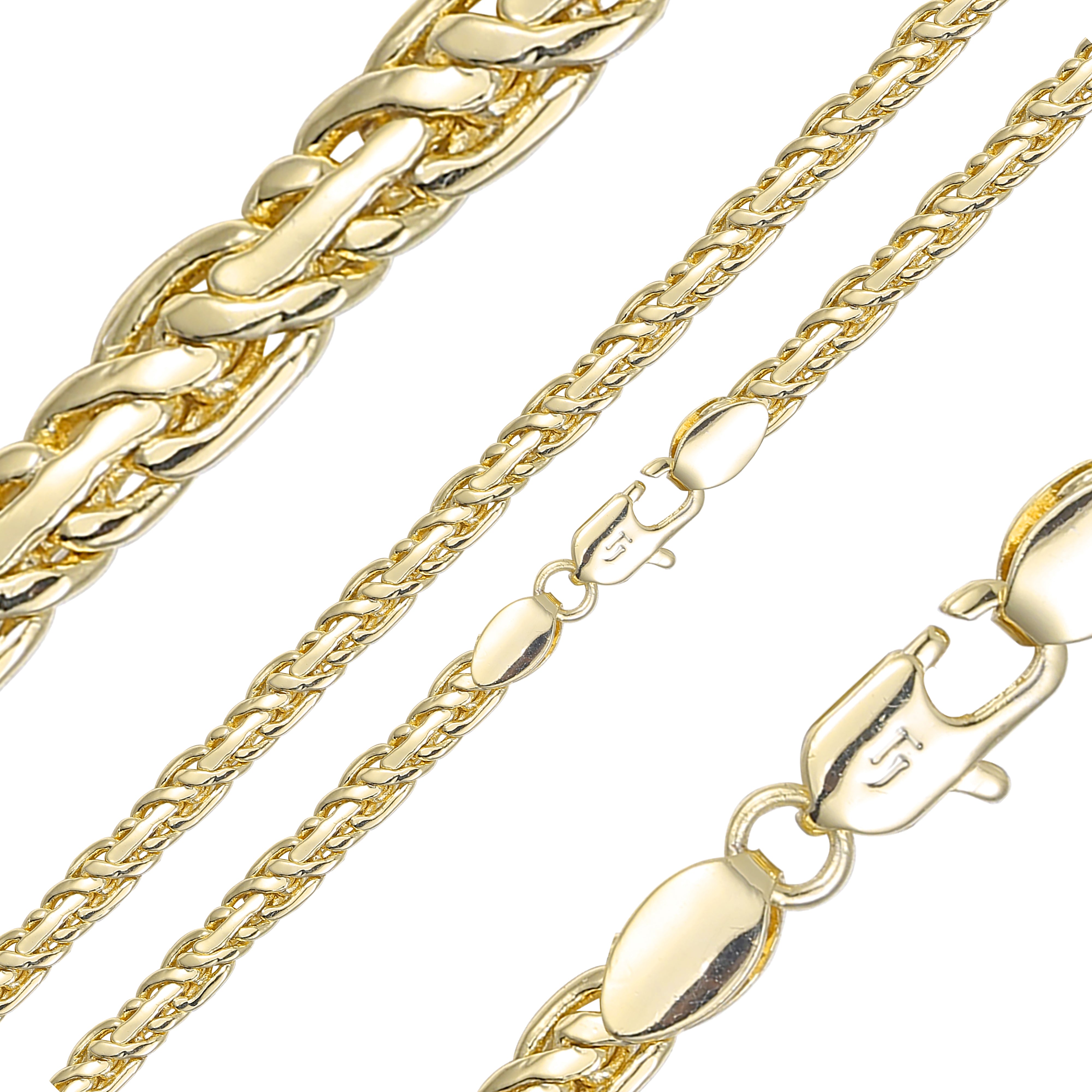 {Anpassen} Spiga-Ketten mit 14-Karat-Goldbeschichtung