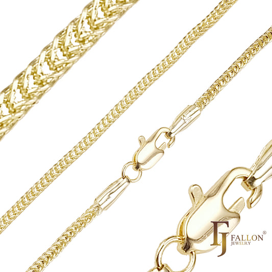 {カスタマイズ} 14K ゴールド、ローズゴールドメッキのフォックステール チェーン