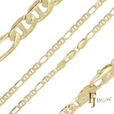 Figaro, cadenas de eslabones Figarucci chapadas en oro de 14K, oro rosa