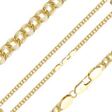Correntes de rolo de anel duplo de ouro 14K