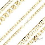 Classic Curb link chains [wide 5.6mm-12mm] plated in 14K Gold