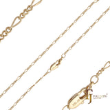 Figaro 细电缆 SBK 链条，镀 14K 金