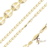 {カスタマイズ} フェニックス テール ファンシー リンク チェーン、14K ゴールド、ローズゴールドメッキ