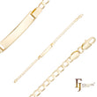 Pulseiras ID masculinas com elos redondos banhadas em ouro 14K