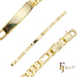 Figaro link 可雕刻 14K 金男士 ID 手链