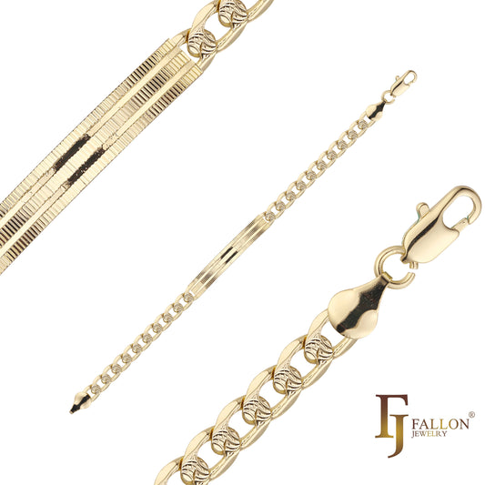 Ausgefallene Greca-Gliederarmb?nder in Ros¨¦goldfarben