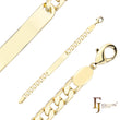 14K ゴールド キューバ リンク ハンマード メンズ ID ブレスレット