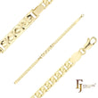 Cuban link hammered 镀 14K 金颜色男士 ID 手链