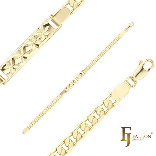 Mariner N-Link-ID-Armb?nder f¨¹r Herren, vergoldet in 14-kar?tigem Gold