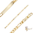Pulseiras masculinas ID Figaro link graváveis em ouro 14K