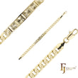 Figaro link 男式 ID 手链，镀 14K 金颜色