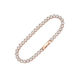 Pulseras Cluster de tenis de lujo chapadas en Oro de 14K, colores Oro Rosa