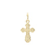 14K ゴールド、ローズゴールド、ホワイトゴールドメッキカラーのカトリッククロスつぼみペンダント