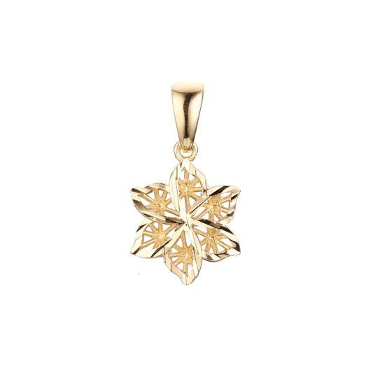 Radiant flower pendant in Rose Gold two tone, 14K Gold plating colors