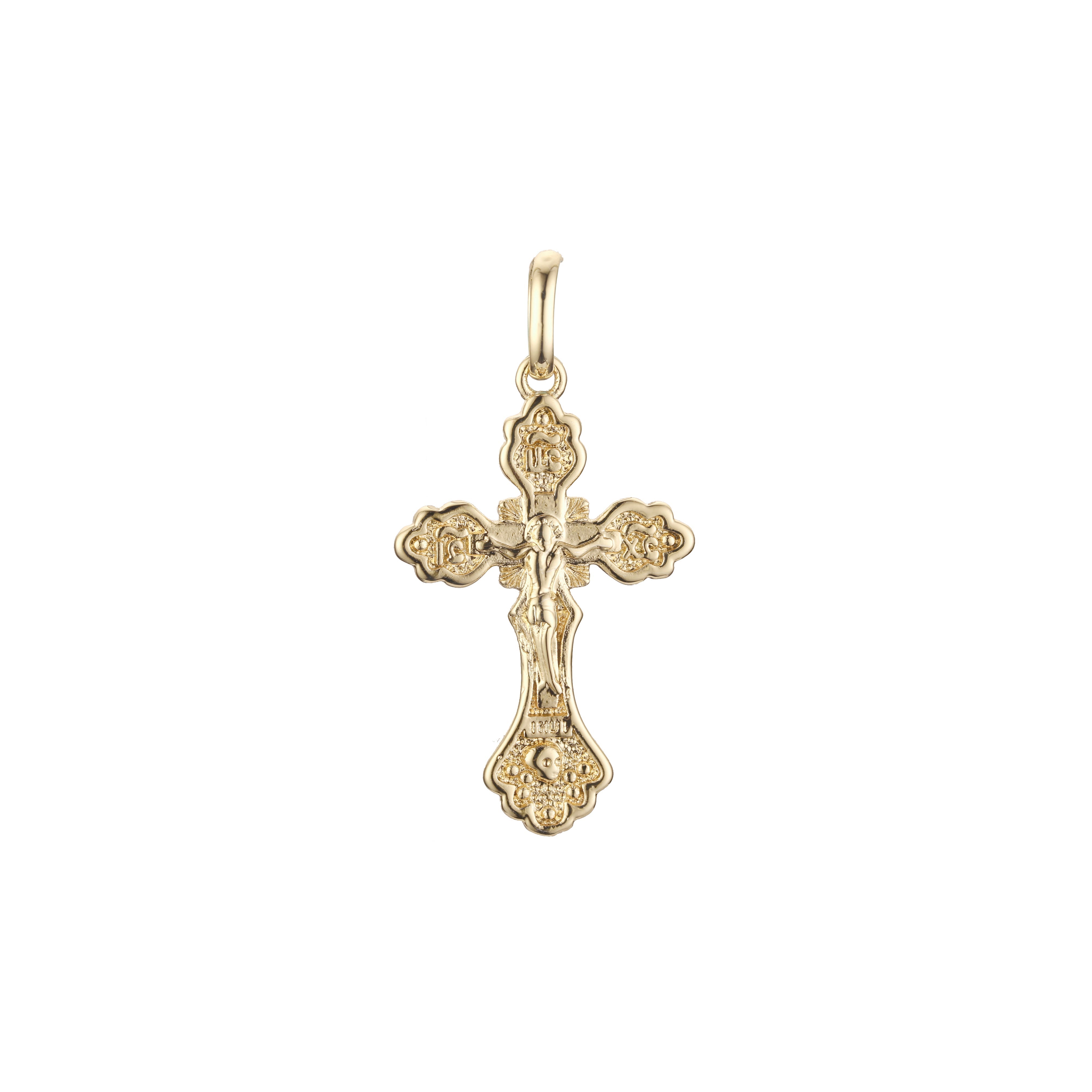 🔥 Eastern Orthodox Russian budded pendant in Rose Gold & 14K Gold plating colors