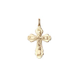 🔥 Eastern Orthodox Russian budded pendant in Rose Gold two tone, 14K Gold plating colors