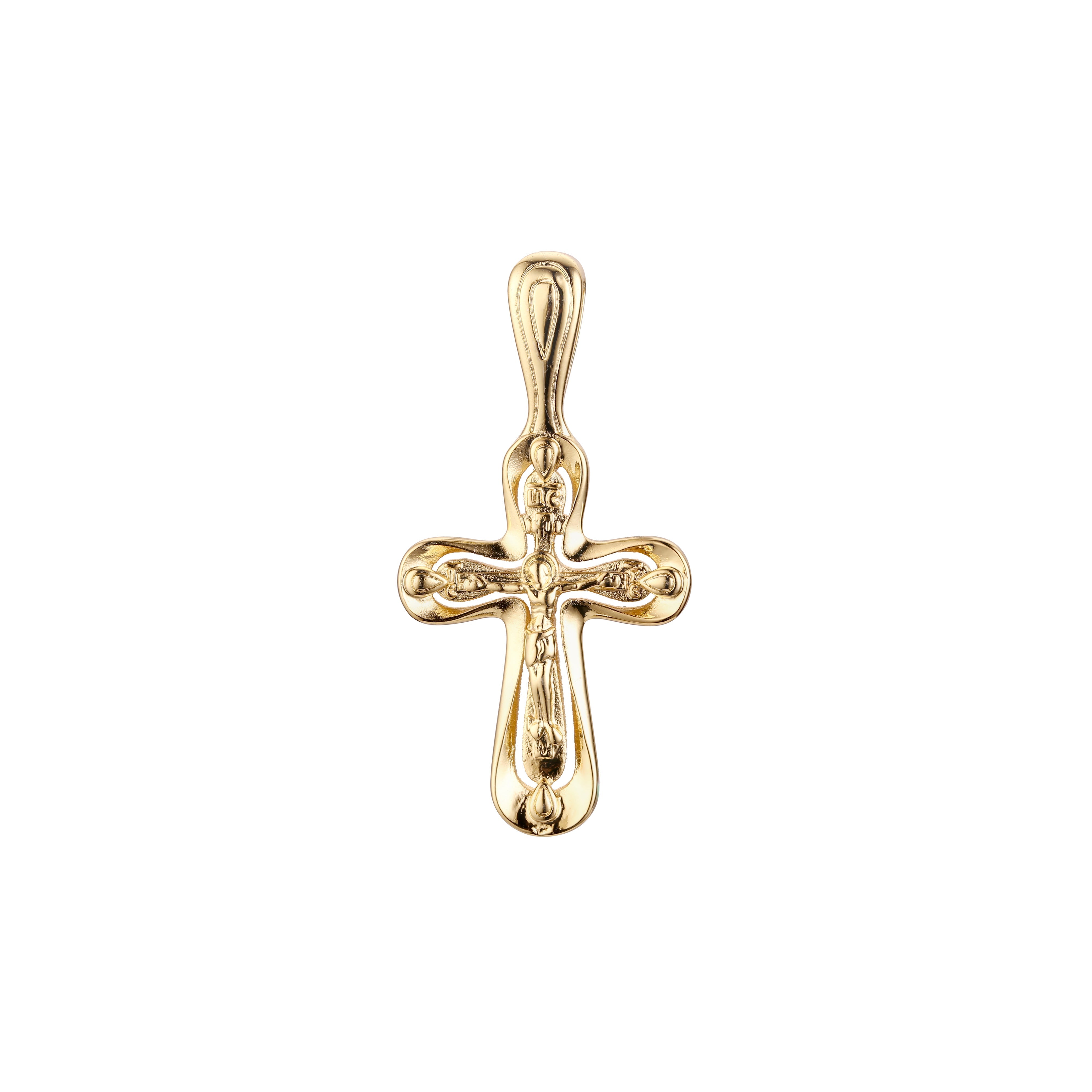 🔥 Eastern Orthodox Russian pendant in Rose Gold two tone, 14K Gold plating colors