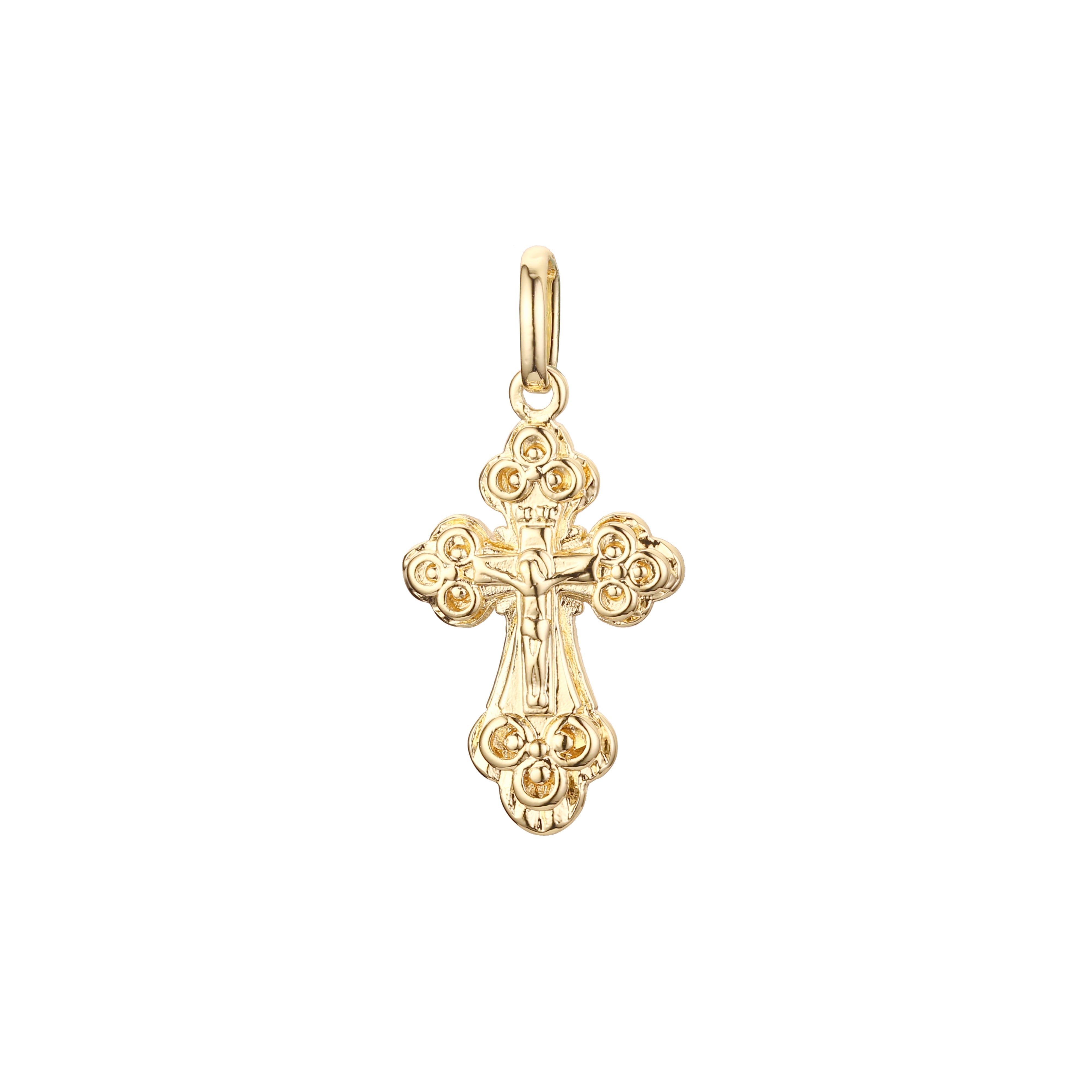 🔥 Eastern Orthodox Russian budded pendant in Rose Gold & 14K Gold plating colors