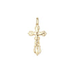 Pingente de cruz católica em ouro 14K, ouro rosa e ouro branco