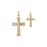 🔥 Eastern Orthodox Russian budded pendant in Rose Gold two tone, 14K Gold plating colors