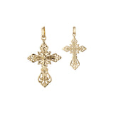 🔥 Eastern Orthodox Russian budded pendant in Rose Gold two tone, 14K Gold plating colors