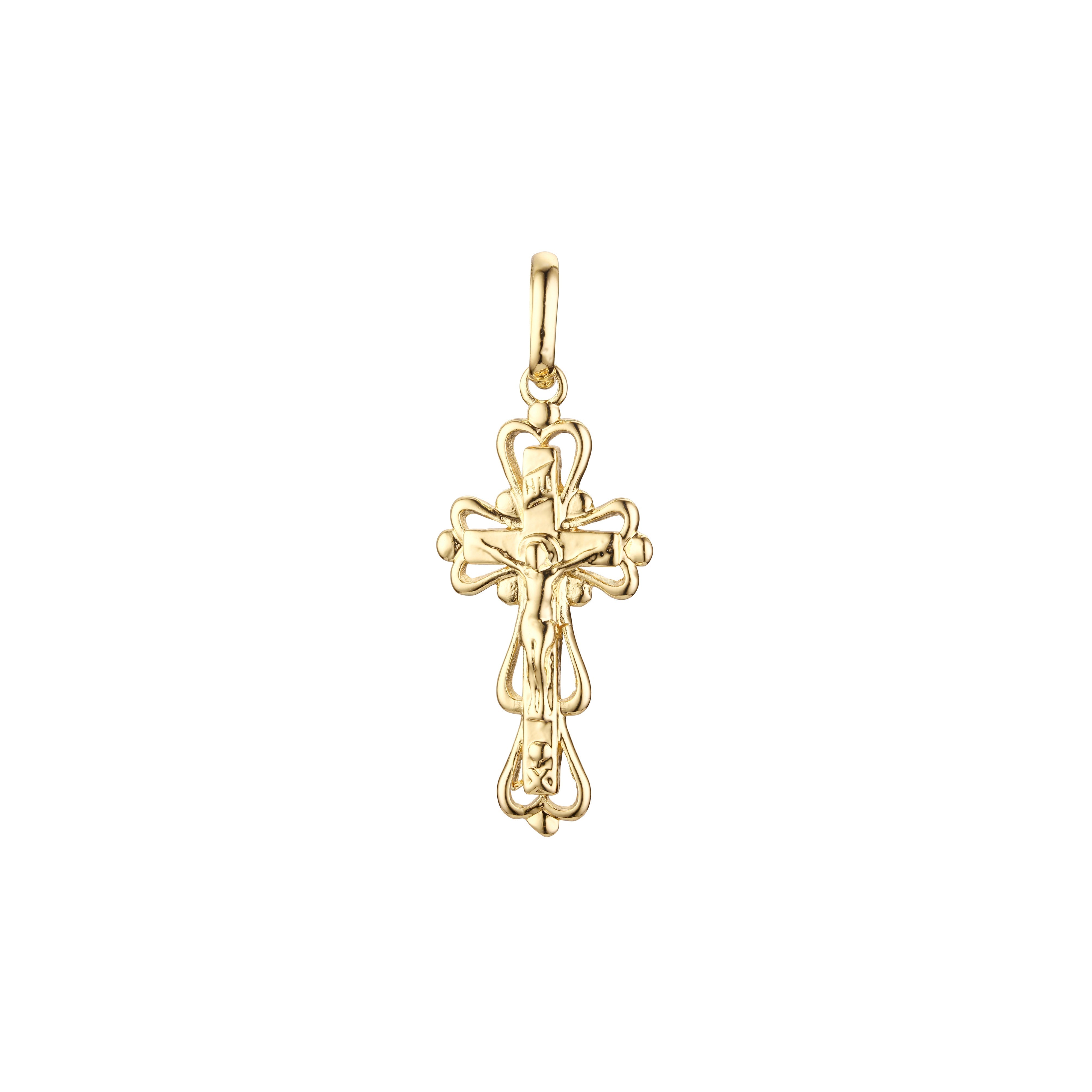 🔥 Eastern Orthodox Russian budded pendant in Rose Gold & 14K Gold plating colors