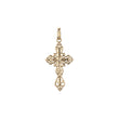 🔥 Eastern Orthodox Russian budded pendant in 14K Gold, Rose Gold two tone & White Gold plating colors