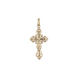 🔥 Eastern Orthodox Russian budded pendant in 14K Gold, Rose Gold two tone & White Gold plating colors