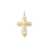 🔥 Eastern Orthodox Russian budded pendant in 14K Gold, Rose Gold two tone & White Gold plating colors