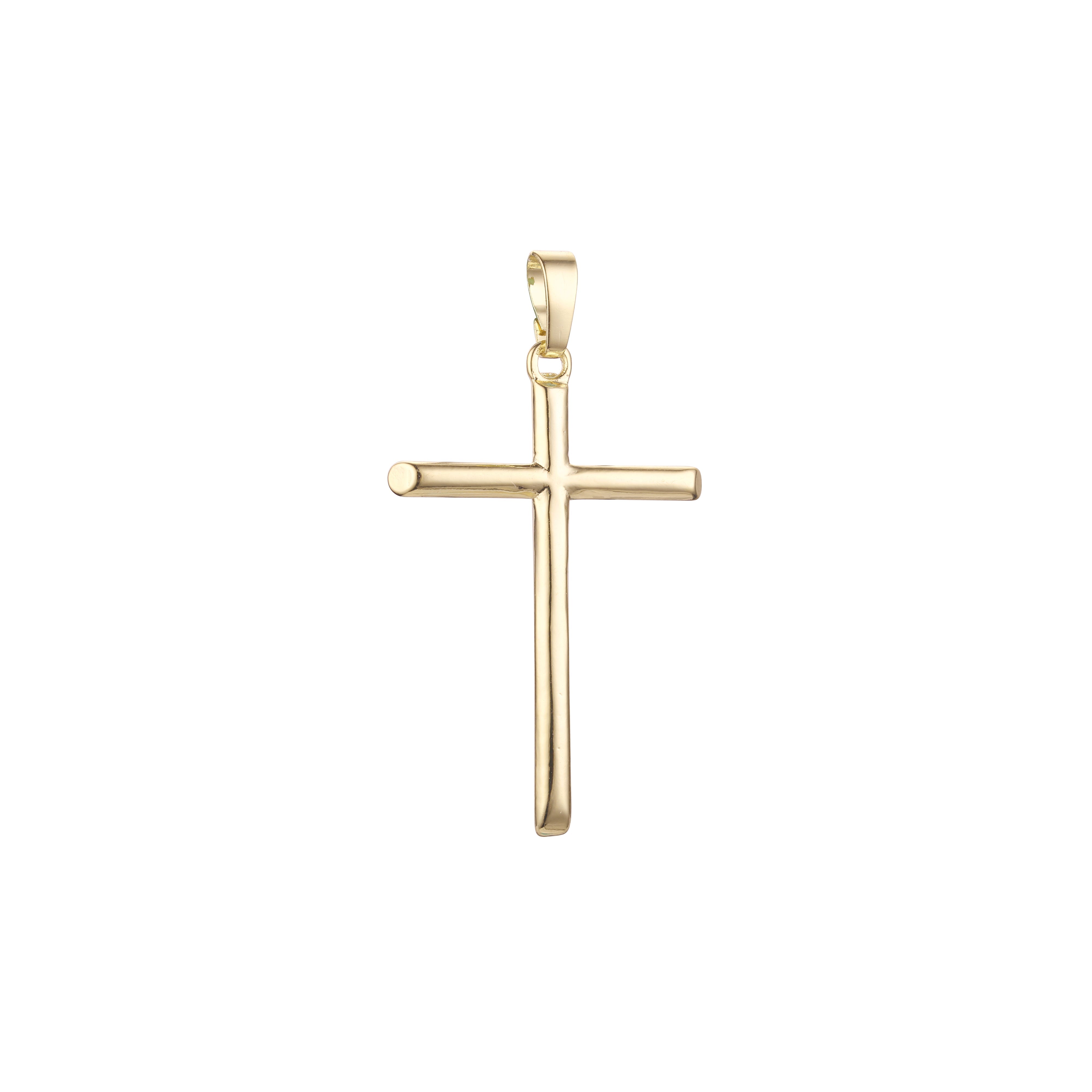 Pure Minimalism Rose Gold, 14K Gold Latin Cross Pendant