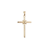 Pure knot of Cross Rose Gold, 14K Gold Latin Cross Pendant