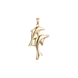 Double dolphin pendant in Rose Gold, 14K Gold plating colors