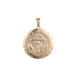 Pingente de âncora circular em ouro rosa, cores banhadas a ouro 14K