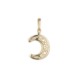 Islamic pendant of the Crescent moon in 14K Gold, Rose Gold & White Gold plating colors