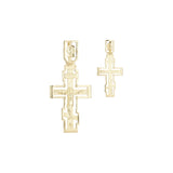 ロシア正教のクロスペンダント、ローズゴールド、14K ゴールドメッキカラー