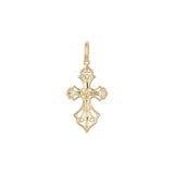 Pingente de cruz católica em ouro 14K, ouro rosa com duas cores de revestimento