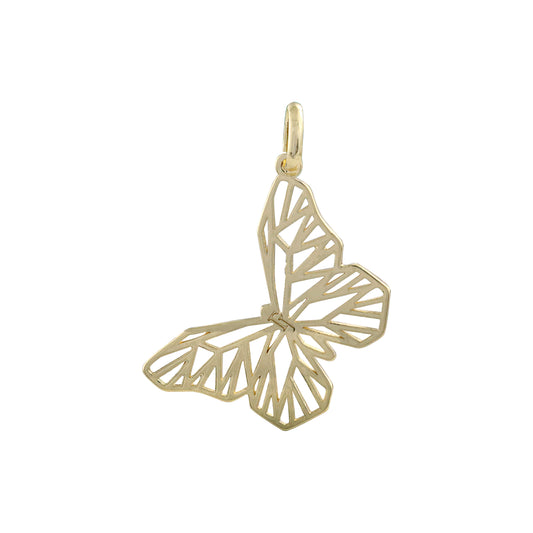 Borboleta em ouro 14K, pingente animal em ouro branco