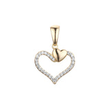 Heart in heart cluster cz pendant in Rose Gold, 14K Gold, 18K Gold two tone plating colors