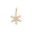 14K Gold snow flake cluster pendant