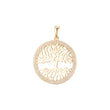 Halo elegante colgante de árbol de la vida y raíz Colores de baño de Oro 14K, oro rosa y oro blanco